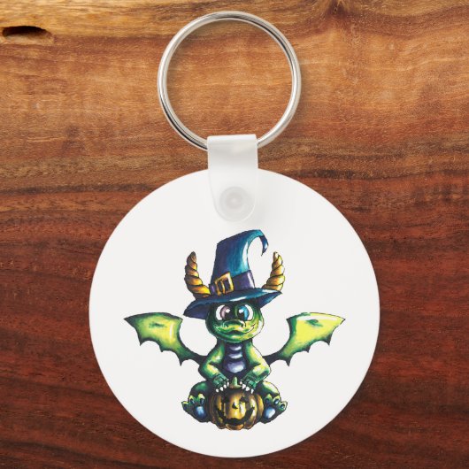 Magisch Halloween Dragon Design Sleutelhanger (Voorkant)
