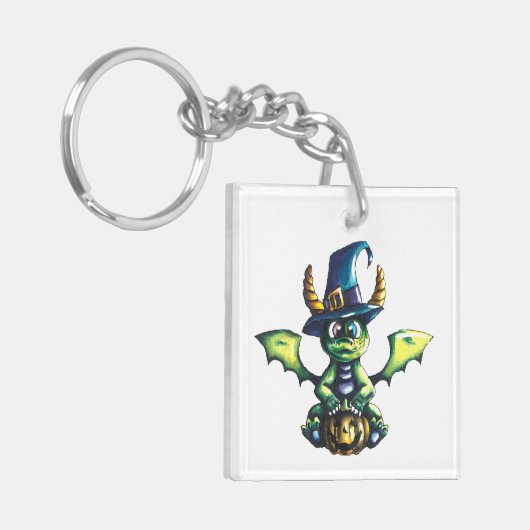 Magisch Halloween Dragon Design Sleutelhanger (Voorkant Links)