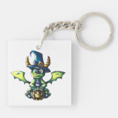 Magisch Halloween Dragon Design Sleutelhanger (Achterkant)