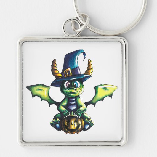 Magisch Halloween Dragon Design Sleutelhanger (Voorkant)