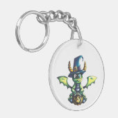 Magisch Halloween Dragon Design Sleutelhanger (Voorkant Links)