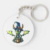 Magisch Halloween Dragon Design Sleutelhanger (Achterkant)