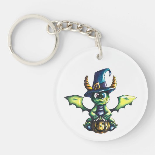 Magisch Halloween Dragon Design Sleutelhanger (Voorkant)