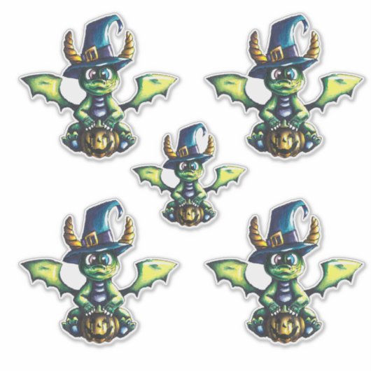 Magisch Halloween Dragon Design Sticker (Voorkant)