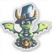 Magisch Halloween Dragon Design Sticker (Voorkant)