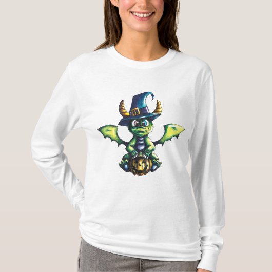 Magisch Halloween Dragon Design T-shirt (Voorkant)