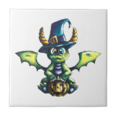 Magisch Halloween Dragon Design Tegeltje (Voorkant)