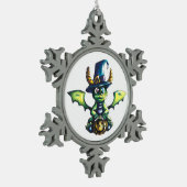 Magisch Halloween Dragon Design Tin Sneeuwvlok Ornament (Links)