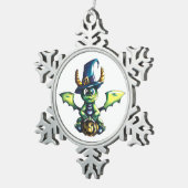 Magisch Halloween Dragon Design Tin Sneeuwvlok Ornament (Rechts)