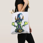 Magisch Halloween Dragon Design Tote Bag (Dichtbij)