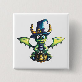 Magisch Halloween Dragon Design Vierkante Button 5,1 Cm