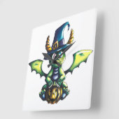 Magisch Halloween Dragon Design Vierkante Klok (Hoek)