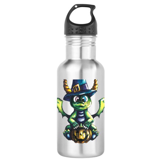 Magisch Halloween Dragon Design Waterfles (Voorkant)