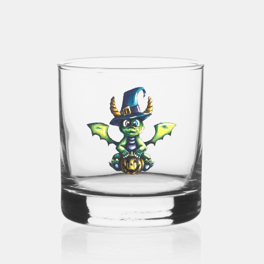Magisch Halloween Dragon Design Whisky Glas (Achterkant)