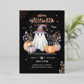Magisch Halloween feest Folie Uitnodiging (Staand Voorkant)