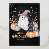 Magisch Halloween feest Folie Uitnodiging (Voorkant)