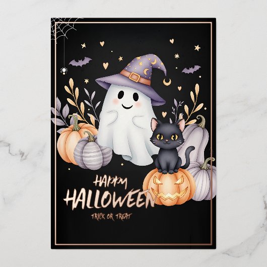 Magisch Halloween feest Folie Uitnodiging (Voorkant)