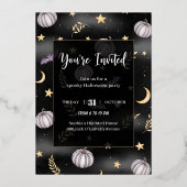 Magisch Halloween feest Folie Uitnodiging (Achterkant)