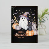 Magisch Halloween feest Folie Uitnodiging (Staand Voorkant)