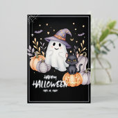 Magisch Halloween feest Folie Uitnodiging (Staand Voorkant)