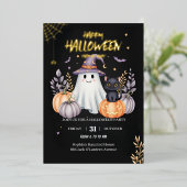 Magisch Halloween feest Folie Uitnodiging (Staand Voorkant)