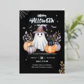 Magisch Halloween feest Folie Uitnodiging (Staand Voorkant)
