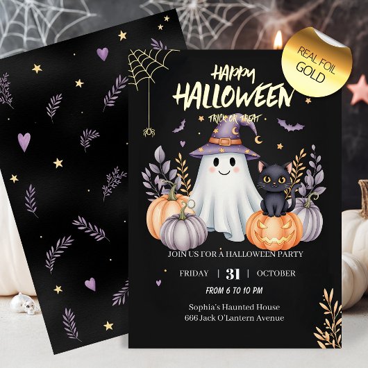 Magisch Halloween feest Folie Uitnodiging