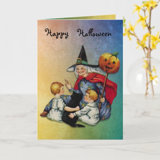 Magisch Halloween Kaart (Gele Bloem)