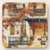 Magisch Herfst Huis Bier Onderzetter (Voorkant)