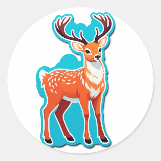 Magisch Hert Bosland Ronde Sticker (Voorkant)