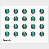 Magisch hertenbos ronde sticker (Vel)