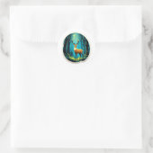 Magisch hertenbos ronde sticker (Tas)