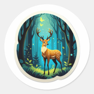 Magisch hertenbos ronde sticker