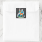 Magisch hertenbos vierkante sticker (Tas)