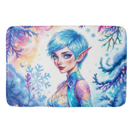 Magisch ijs elf sneeuw bos bevroren sprookje badmat