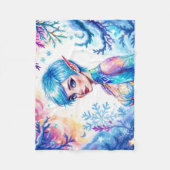 Magisch ijs elf sneeuw bos bevroren sprookje fleece deken (Voorkant)