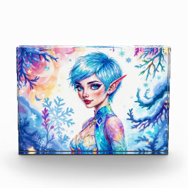 Magisch ijs elf sneeuw bos bevroren sprookje fotoblokken