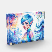 Magisch ijs elf sneeuw bos bevroren sprookje fotoblokken (Links)