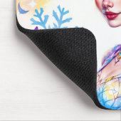 Magisch ijs elf sneeuw bos bevroren sprookje muismat (Hoek)