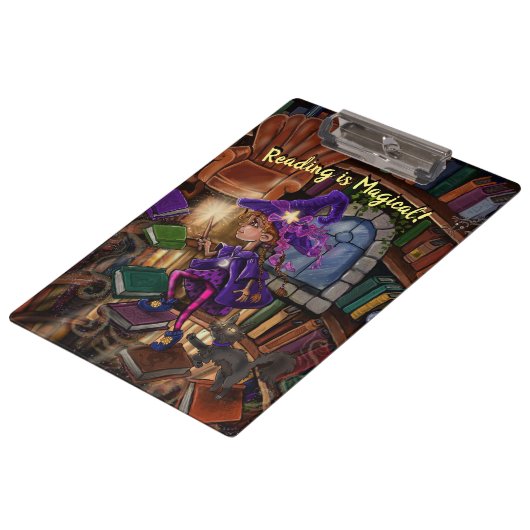 Magisch in de Bibliotheek "het Lezen is Magisch" Klembord (Gekanteld)