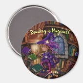 Magisch in de Bibliotheek "het Lezen is Magisch" Magneet (Voorkant / Achterkant)