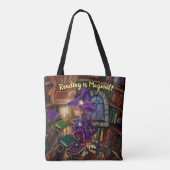 Magisch in de Bibliotheek "het Lezen is Magisch" Tote Bag (Achterkant)