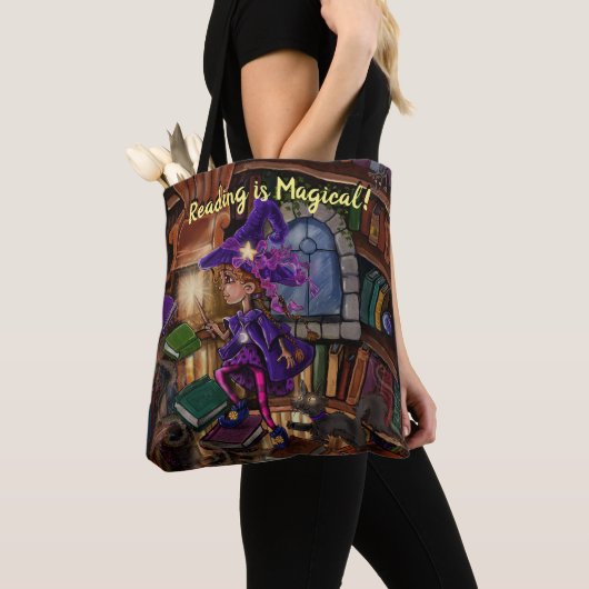 Magisch in de Bibliotheek "het Lezen is Magisch" Tote Bag (Dichtbij)