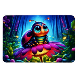 Magisch insect in een lichtgevend nachtelijk bos magneet