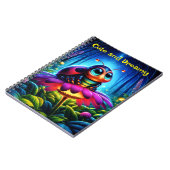 Magisch insect in een lichtgevend nachtelijk bos notitieboek (Linkerzijde)