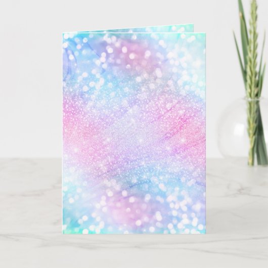 Magisch Iridescent Glitter bespaart roze design Feestdagen Kaart (Voorkant)