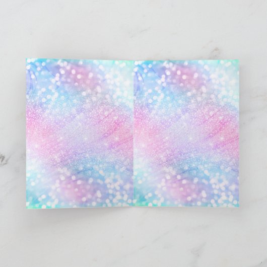 Magisch Iridescent Glitter bespaart roze design Feestdagen Kaart (Binnen)