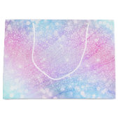 Magisch Iridescent Glitter bespaart roze design Groot Cadeauzakje (Voorkant)