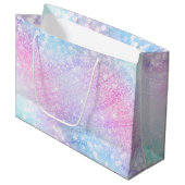 Magisch Iridescent Glitter bespaart roze design Groot Cadeauzakje (Voorkant Gekanteld)