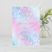Magisch Iridescent Glitter bespaart roze design Kaart (Staand voorkant)